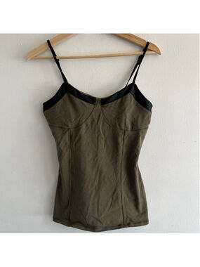 Express Olive Green & Black Best Loved Camisole S